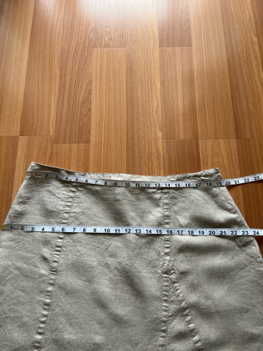 Eileen Fisher Linen Skirt XL Beige A-Line Minimalist - Picture 4 of 10